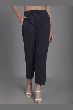 Enchanted Drapes Women Self Design Tailored Slim Fit Mid-Rise Cotton Culottes Trousers