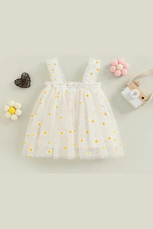 BAESD Girls Floral Printed Fit and Flare Opaque Party Dress