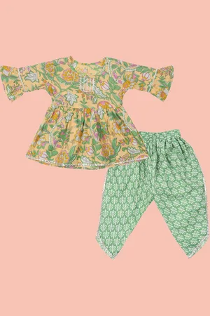 BAESD Girls Floral Printed Regular Kurti With Dhoti Pants