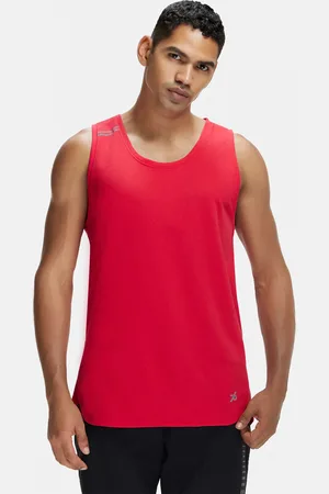 Jockey Men Red Printed Round Neck Active T-shirt