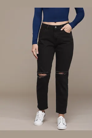 Moda Rapido Women Straight Fit Slash Knee Stretchable Jeans