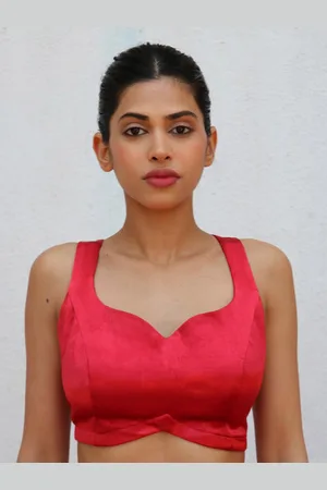 Chidiyaa Sweetheart Neck Sleeveless Saree Blouse
