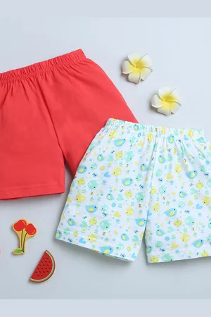 BUMZEE Girls Pack Of 2 Conversational Printed Cotton Shorts