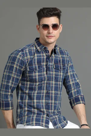 Moda Rapido Slim Fit Tartan Checked Cotton Casual Shirt