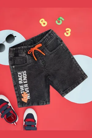 Pantaloons Girls Typography Printed Denim Shorts