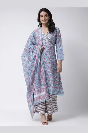 Hangup Women Blue & Pink Printed Dupatta