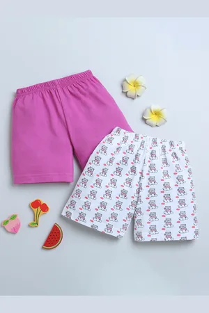 BUMZEE Girls Pack Of 2 Conversational Printed Cotton Shorts