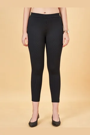 Pantaloons Women Striped Slim Fit Cropped Trousers