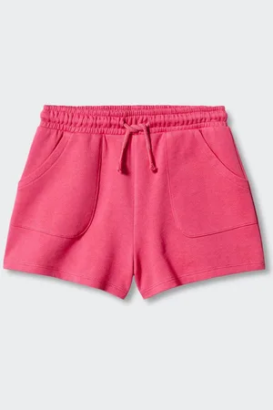 MANGO Girls Mid-Rise Pure Cotton Straight Fit Jogger Style Shorts