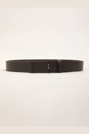 The Bear House Men Textured Leather Casual Belt