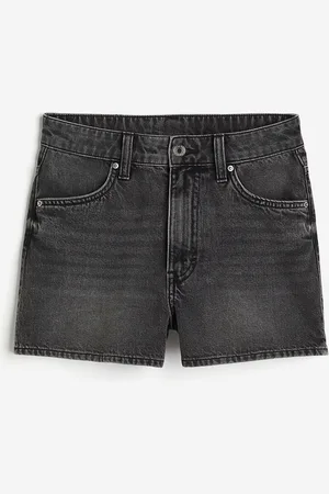 H&M Women Pure Cotton High-Rise Denim Shorts