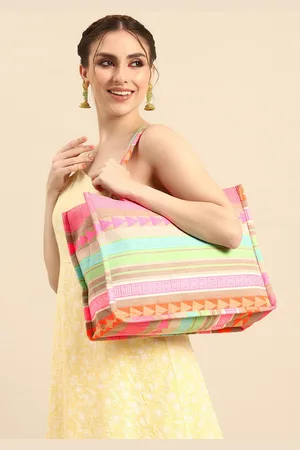 Sangria Geometric Printed Oversized Shopper Tote Bag