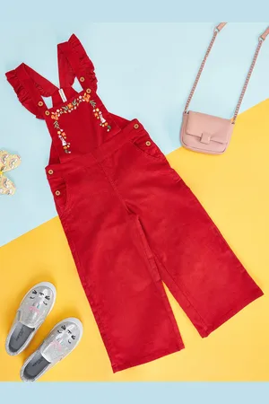 Pantaloons Girls Embroidered Dungaree