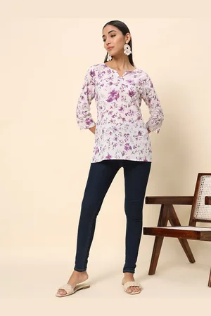 HERE&NOW Floral Printed Pure Cotton Kurti