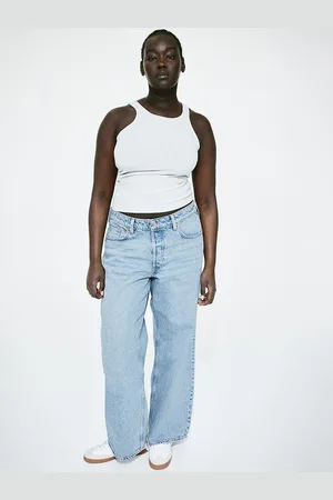 H&M Women Curvy Fit Baggy Low Pure Cotton Jeans