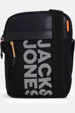 JACK & JONES Typography Printed Structured Sling Bag