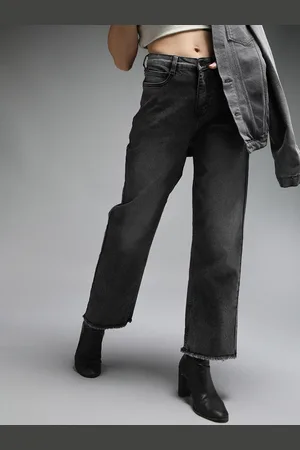 High Star Women Straight Fit High-Rise Light Fade Clean Look Stretchable Jeans