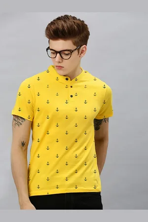 BAESD Boys Conversational Printed Mandarin Collar Cotton T-shirt