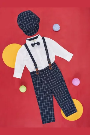 Pantaloons Boys Pure Cotton Shirt With Trousers