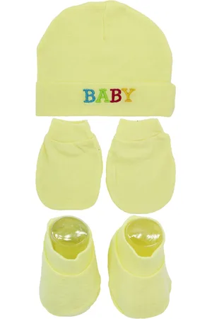 BAESD Kids Cotton Mittens, Booties With Cap Set