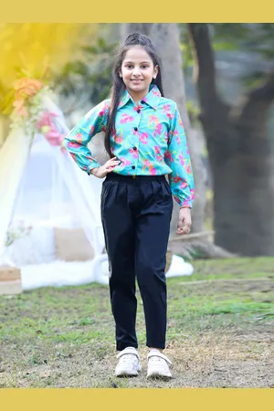 Cutiekins Girls Floral Printed Top with Trousers