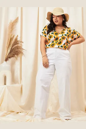 Berrylush Plus Size Floral Printed Extended Sleeves Top