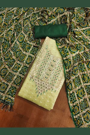 MANVAA Floral Zari Embroidered Unstitched Dress Material