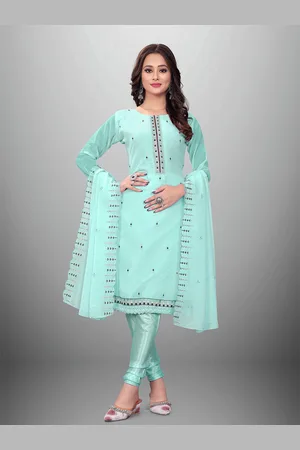MANVAA Ethnic Motifs Embroidered Sequence Work Unstitched Dress Material