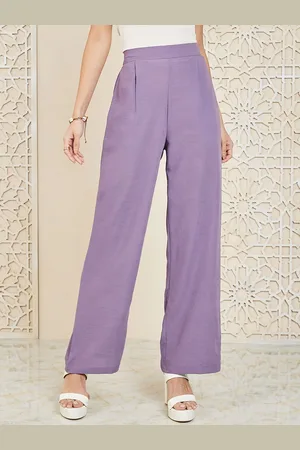 Styli Women Flared High-Rise Pleated Parallel Trousers