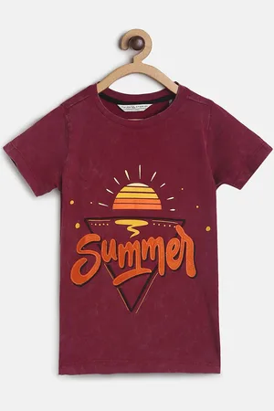 TALES & STORIES Boys Round Neck Short Sleeves Graphic Printed Cotton Casual T-shirt