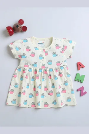 BUMZEE Cotton Print Fit & Flare Dress