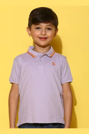 TALES & STORIES Boys Polo Collar Short Sleeves Regular Fit Cotton T-shirt