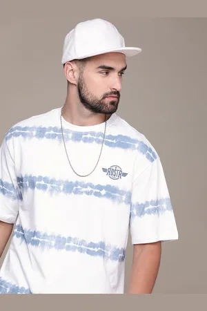 Roadster The Life Co. Tie and Dye Drop-Shoulder Sleeves Pure Cotton T-shirt
