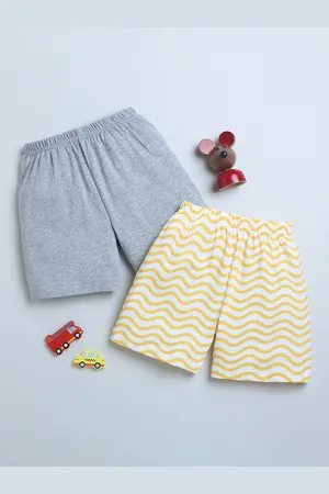 BUMZEE Boys Pack Of 2 Geometric Printed Cotton Shorts