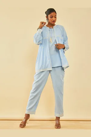 Soch Rayon Slub Embroidered Co-Ord Set With Thread Work