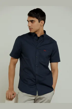 Andamen Premium Oxford Half Sleeve Patch Pocket Shirt
