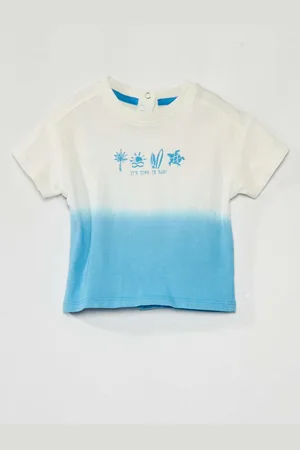KIABI Boys Colourblocked Round Neck Short Sleeves Cotton T-shirt
