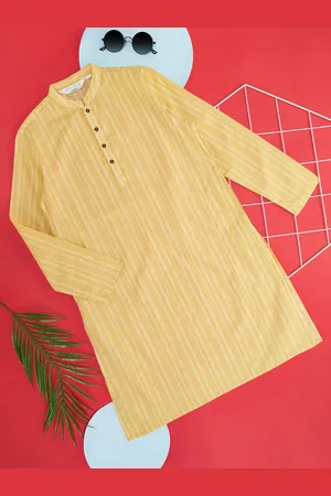 Pantaloons Boys Striped Mandarin Collar Pure Cotton Kurta