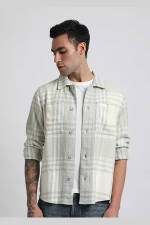 The Bear House Men Checked Regular Fit Heavy Flannel Cotton Shacket