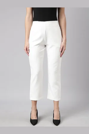 SHOWOFF Women Comfort Fit Cropped Cotton Formal Trouser