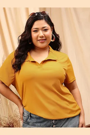 CURVY STREET Plus Size Striped Opaque Knitted Shirt