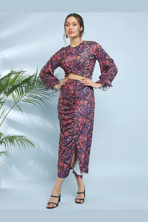 Antheaa Paisley Printed Top & Skirt