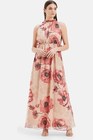 Kazo Floral Print Cotton Maxi Dress