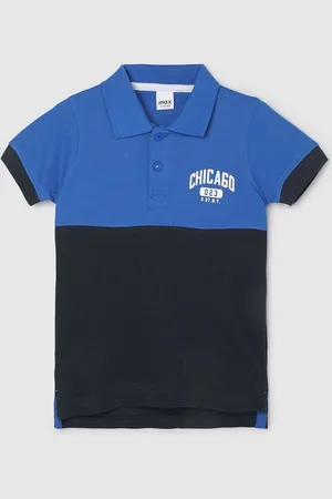 Max Collection Boys Colourblocked Polo Collar Cotton T-shirt