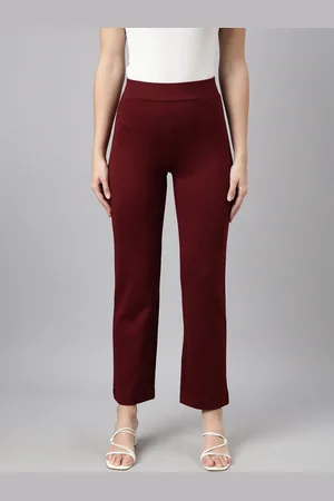 SHOWOFF Women Comfort Cotton Straight Fit Regular Trouser