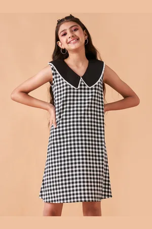 Cherry & Jerry Girls Checked Peter Pan Collar A-Line Dress