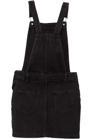 KIABI Girls Shoulder Straps Pinafore Cotton Opaque Casual Dress