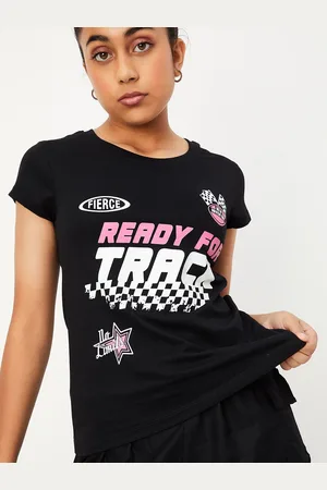 Max Collection Girls Typography Printed Cotton T-shirt