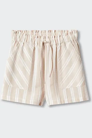 MANGO Girls Striped Regular Shorts