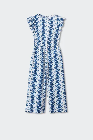 MANGO Girls Abstract Printed Cut Out Detail Basic Jumpsuit